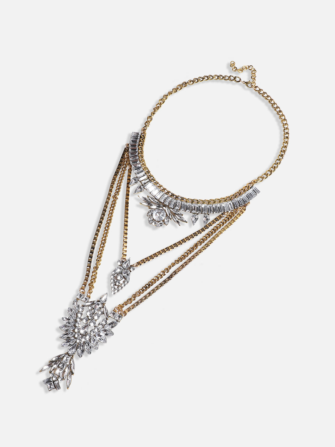 Gold-Plated Stone-Studded Necklace