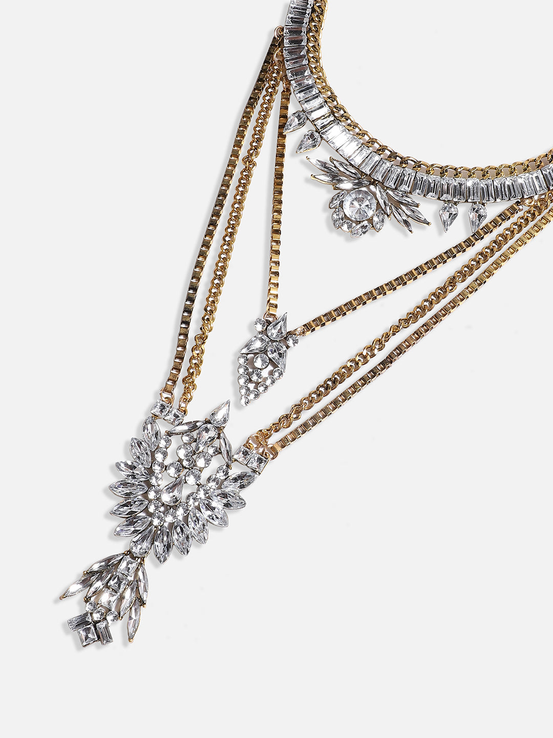 Gold-Plated Stone-Studded Necklace