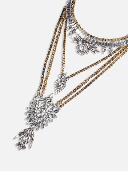 Gold-Plated Stone-Studded Necklace