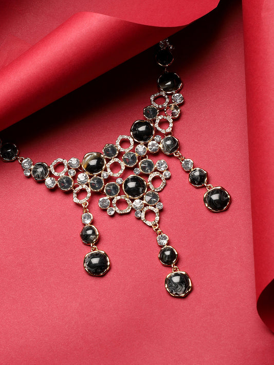 Gold Plated Stone Studded Necklace