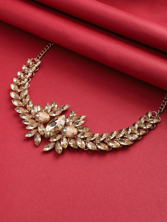 Gold-Plated Stone-Studded Choker Necklace