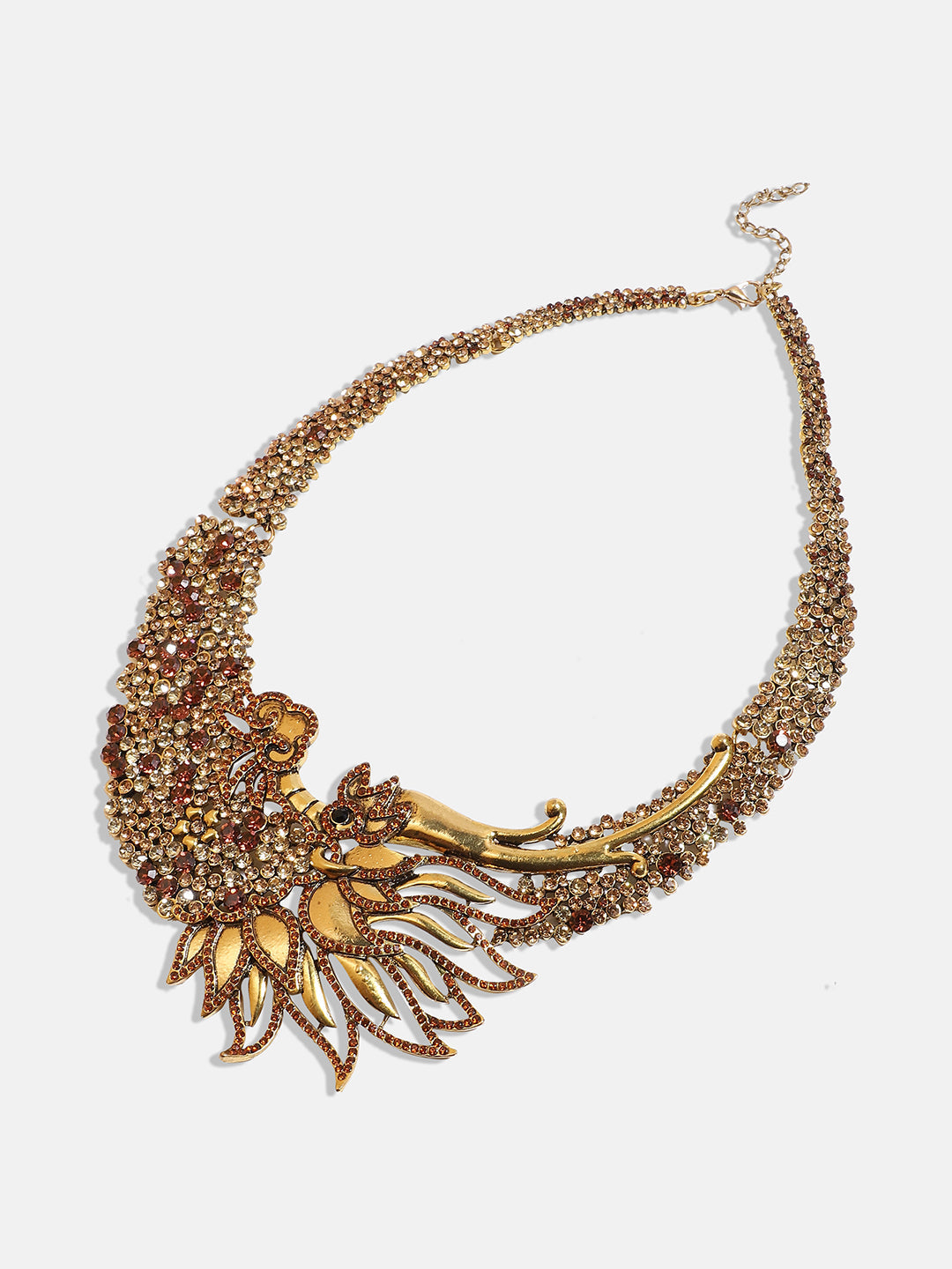 Gold-Plated Stone-Studded Necklace