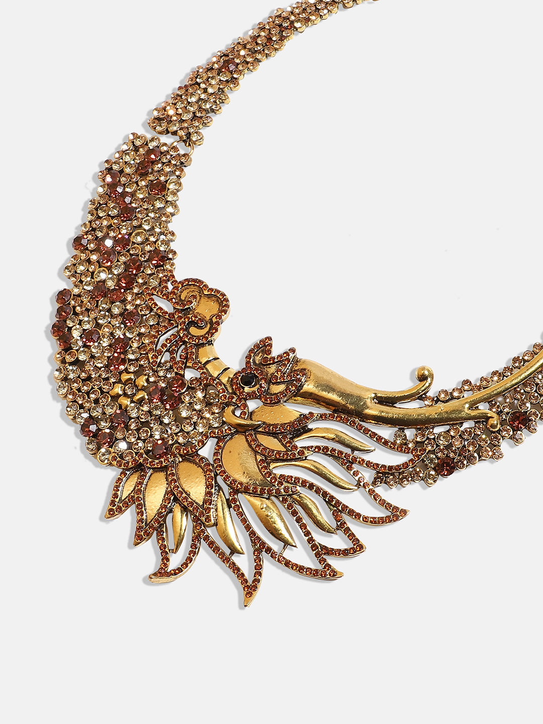 Gold-Plated Stone-Studded Necklace