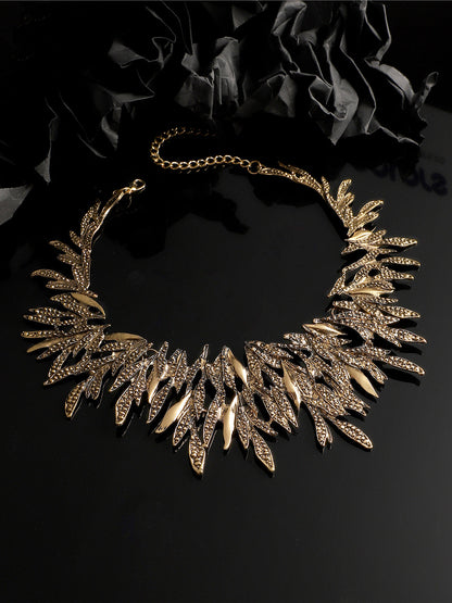 Gold-Plated Stone-Studded Necklace