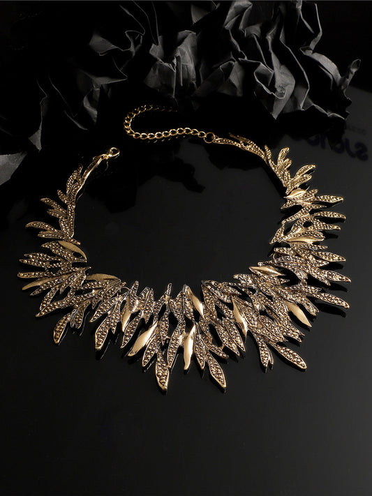 Gold-Plated Stone-Studded Necklace