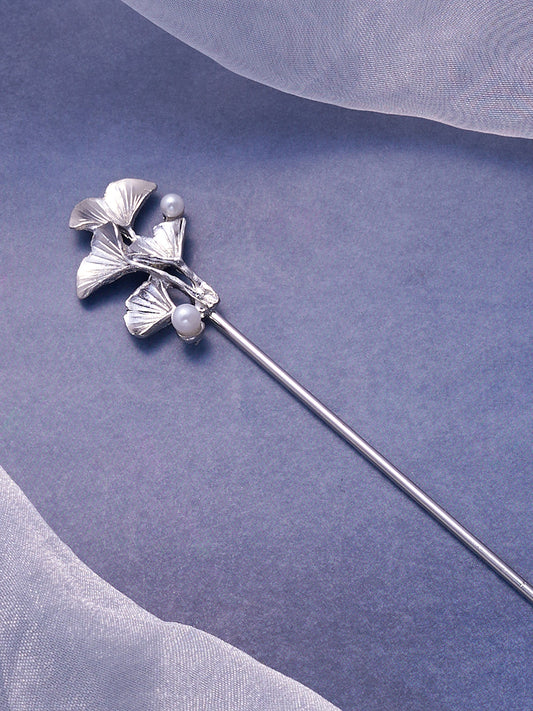 The Foliage Hairpin - Metallic Silver-SOHIPN6137