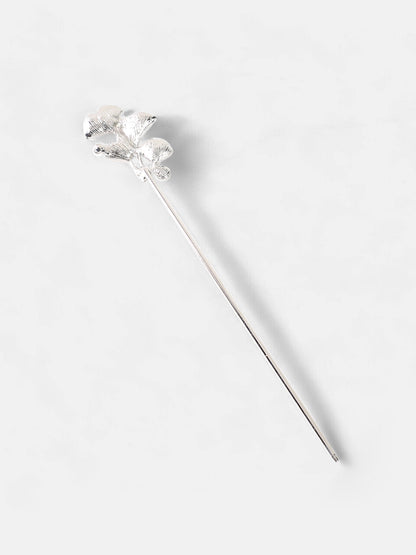 The Foliage Hairpin - Metallic Silver-SOHIPN6137