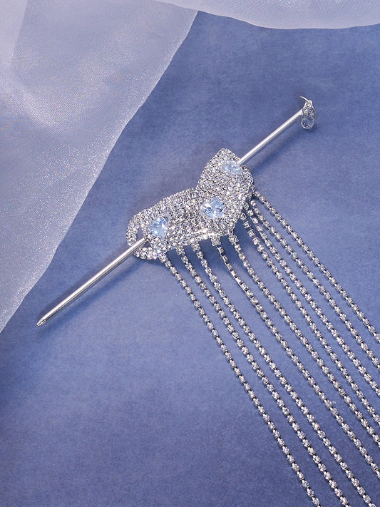 The Dagger Heart Hairpin - Crystal Silver-SOHIPN6138