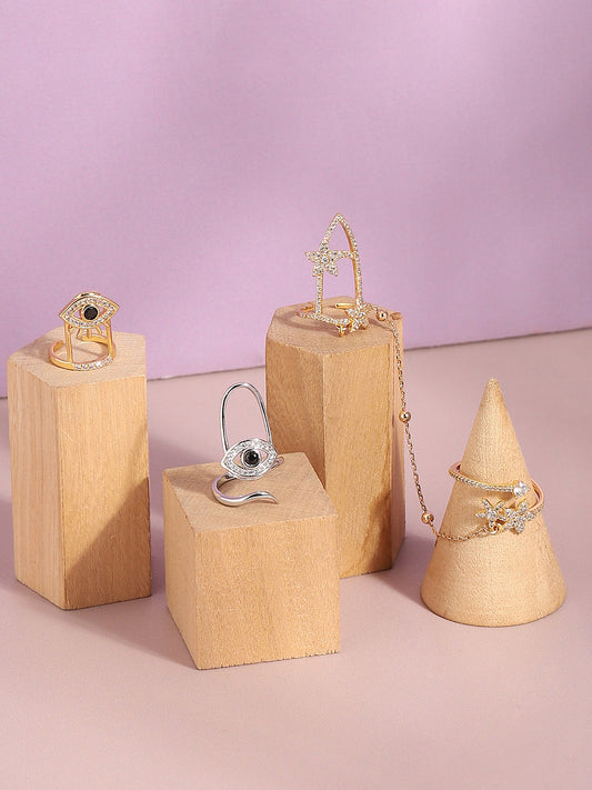 Set Of 4 Gold-Plated Rings