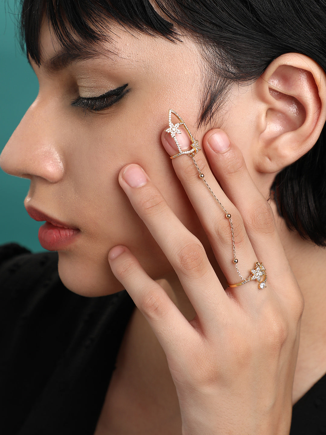 Set Of 4 Gold-Plated Rings