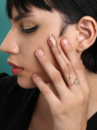 Set Of 4 Gold-Plated Rings