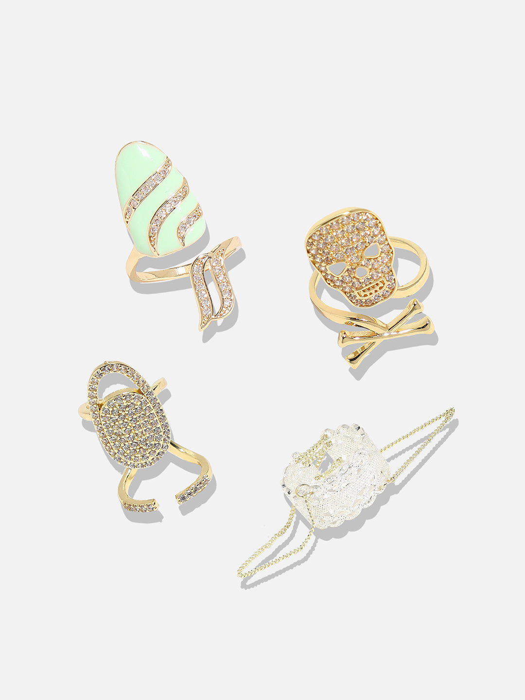 Set Of 4 Gold-Plated Rings