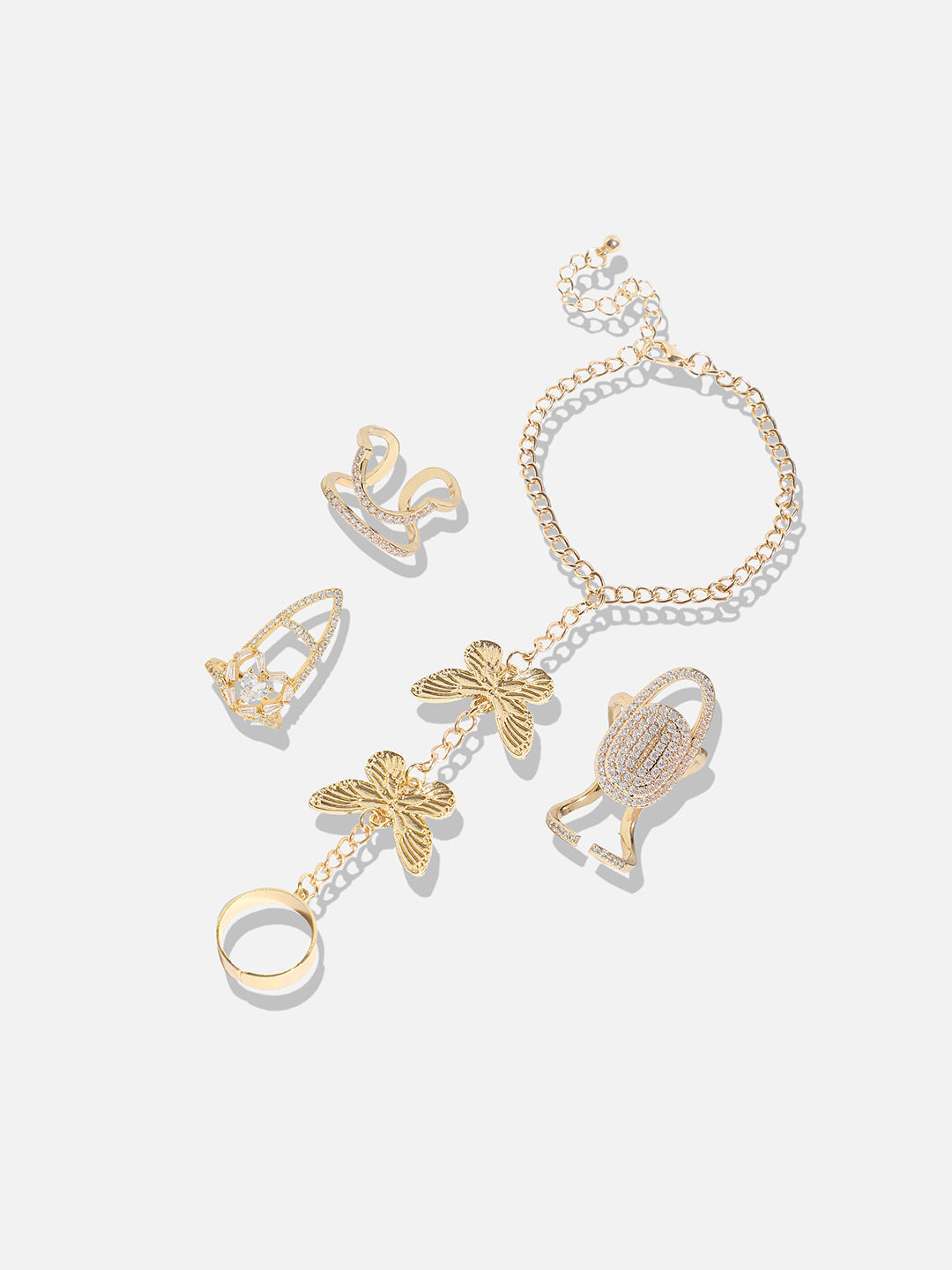 Set Of 4 Gold-Plated Rings