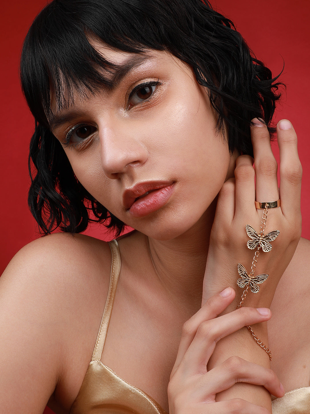Set Of 4 Gold-Plated Rings