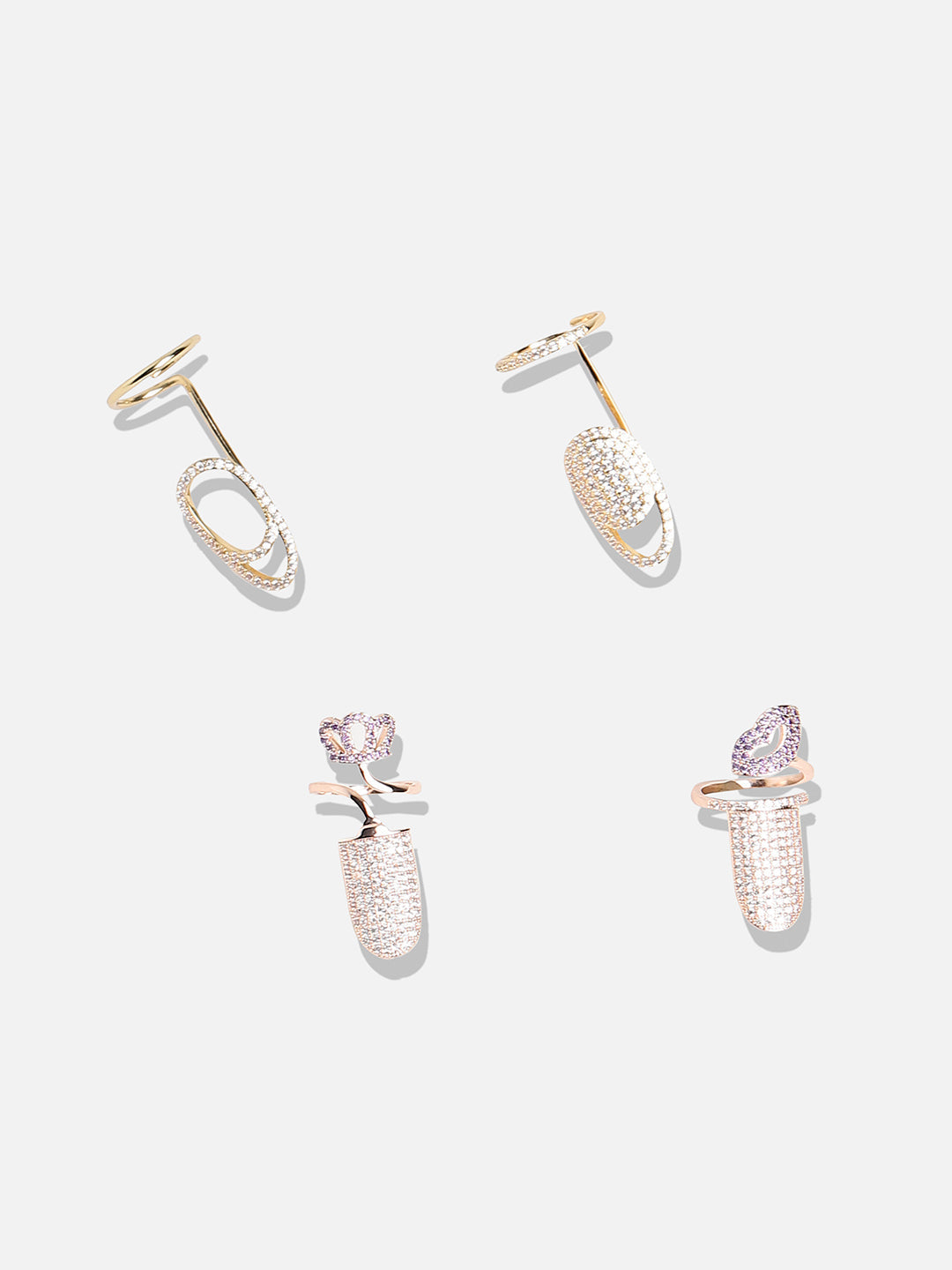 Set Of 4 Gold-Plated Regal Ensemble Ornate Rings