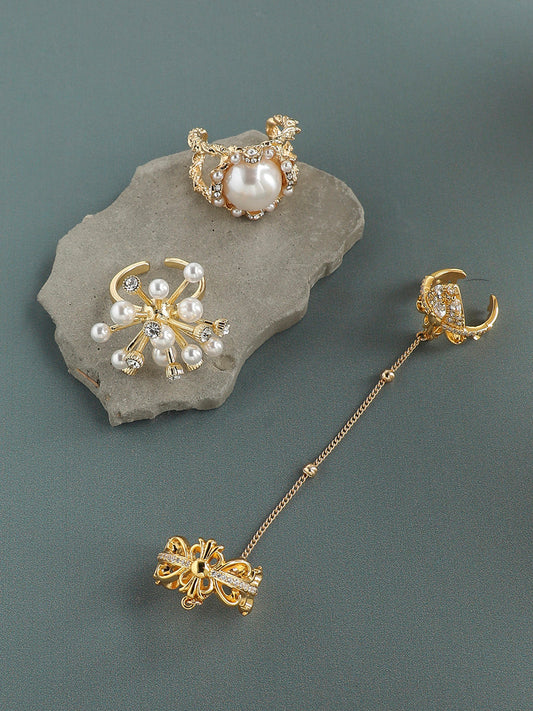 Set Of 3 Gold-Plated Rings