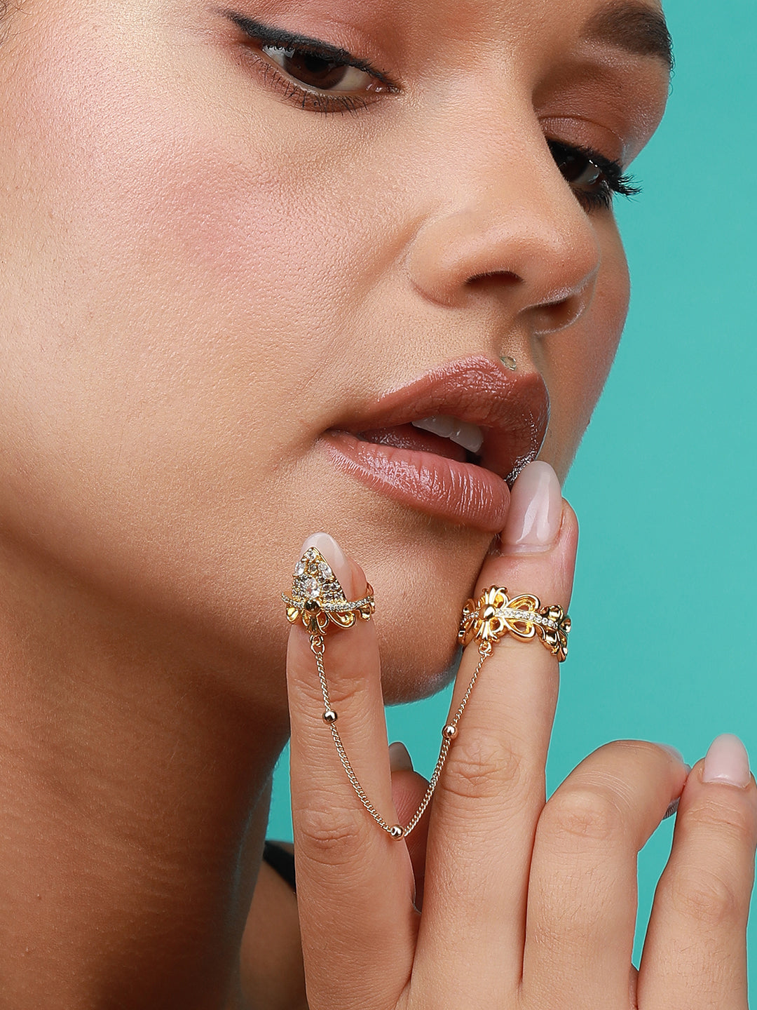 Set Of 3 Gold-Plated Rings