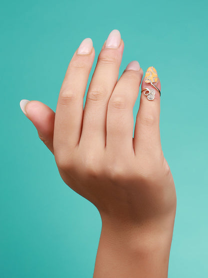 Set Of 4 Gold-Plated Finger Rings