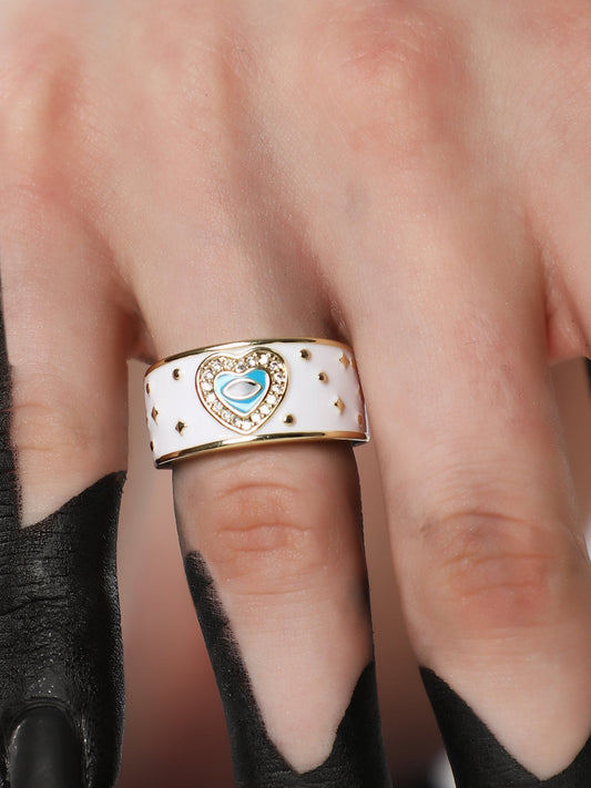 The Evil Heart Finger Ring - Daisy White-SOHIRG6099