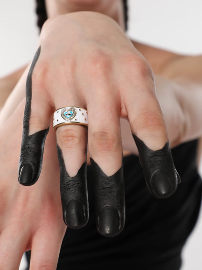 The Evil Heart Finger Ring - Daisy White-SOHIRG6099