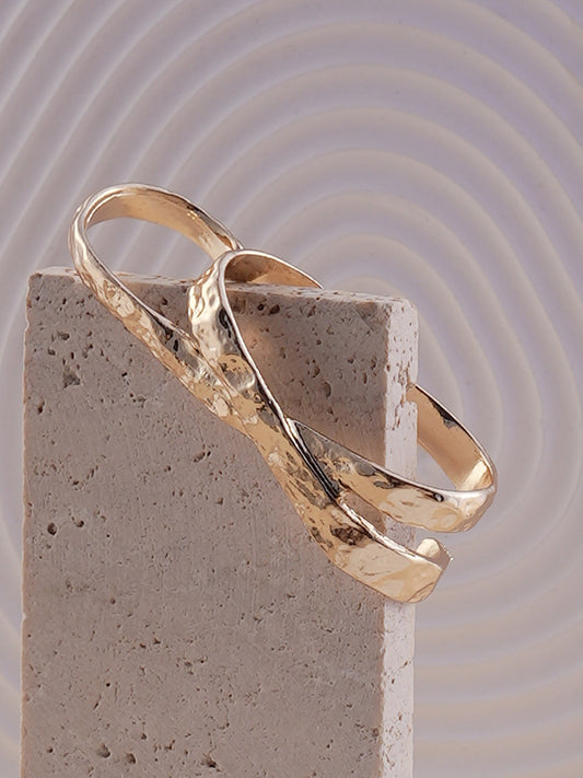 The Dented Three Finger Ring - California Gold-SOHIRG6100