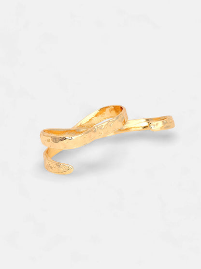 The Dented Three Finger Ring - California Gold-SOHIRG6100