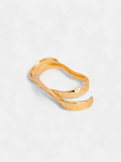 The Dented Three Finger Ring - California Gold-SOHIRG6100