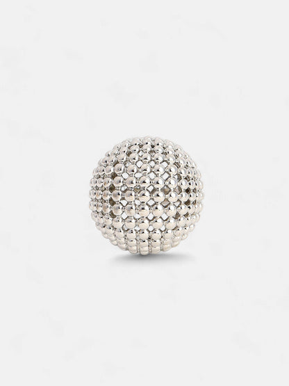 The Disco Ball Statement Ring - Metallic Silver-SOHIRG6106