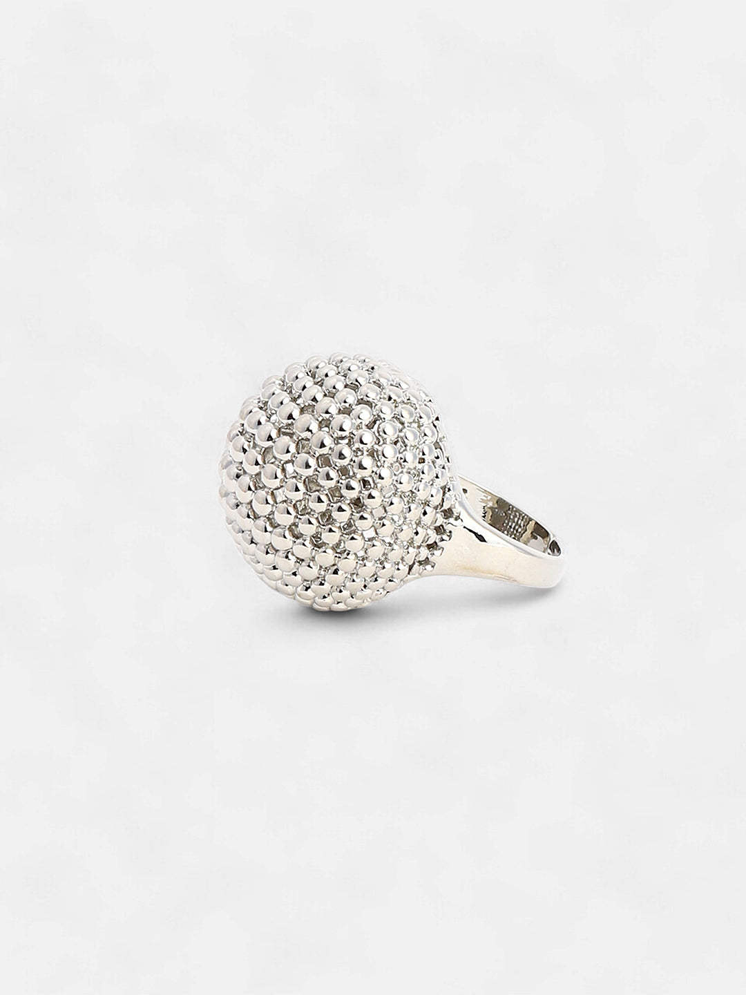 The Disco Ball Statement Ring - Metallic Silver-SOHIRG6106