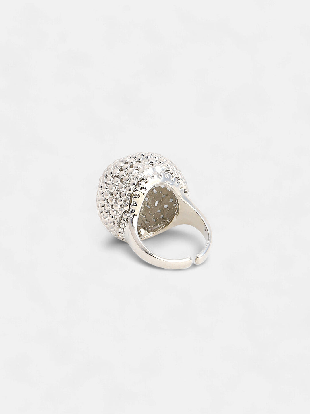 The Disco Ball Statement Ring - Metallic Silver-SOHIRG6106