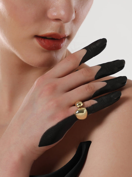 The Semi-Chunky Finger Ring - Champayne Gold-SOHIRG6107