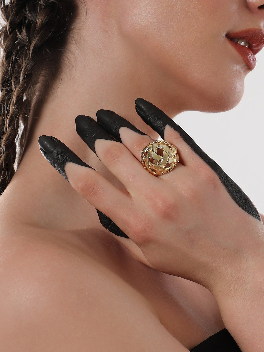 The Basket Weave Statement Ring - California Gold-SOHIRG6108