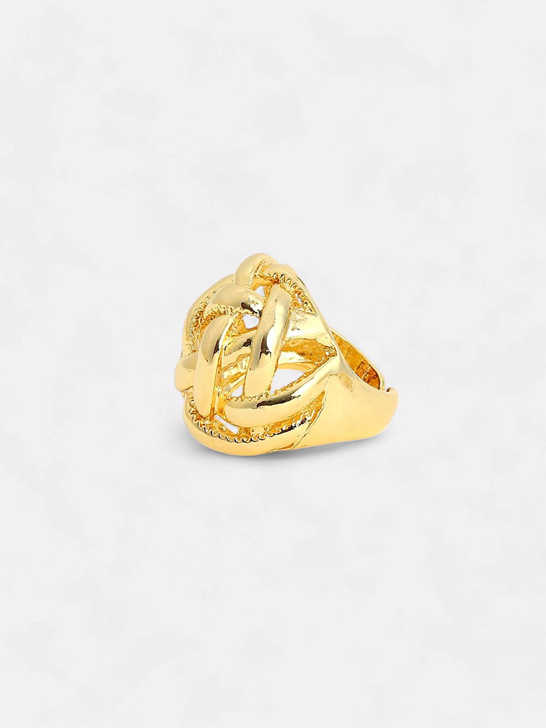 The Basket Weave Statement Ring - California Gold-SOHIRG6108