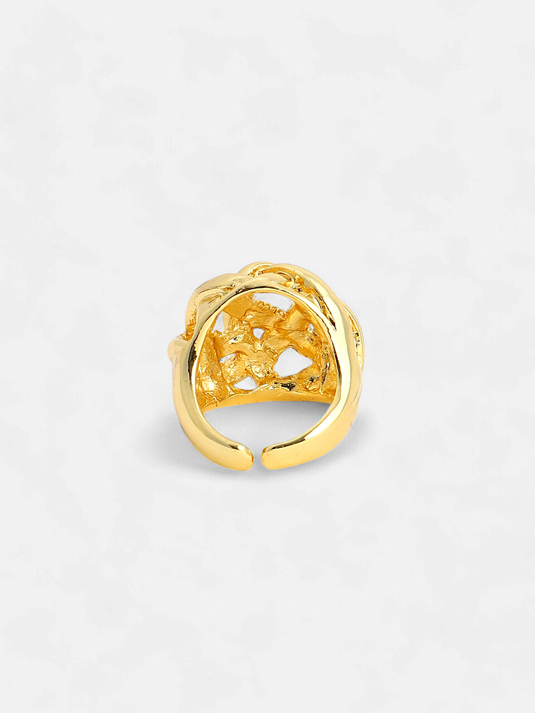 The Basket Weave Statement Ring - California Gold-SOHIRG6108