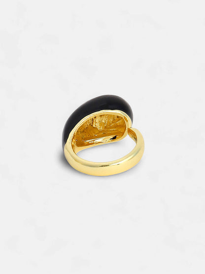 The Teardrop Finger Ring - Onyx Black-SOHIRG6109