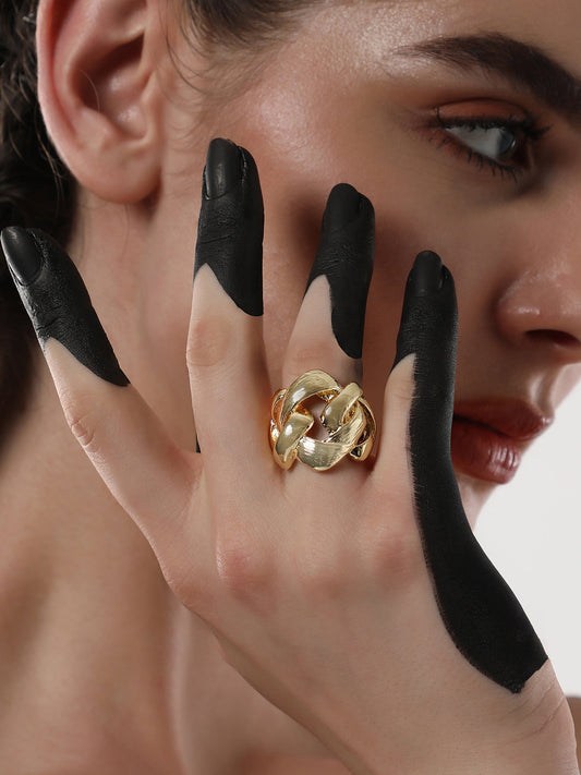 The Medium Link Statement Ring - California Gold-SOHIRG6113