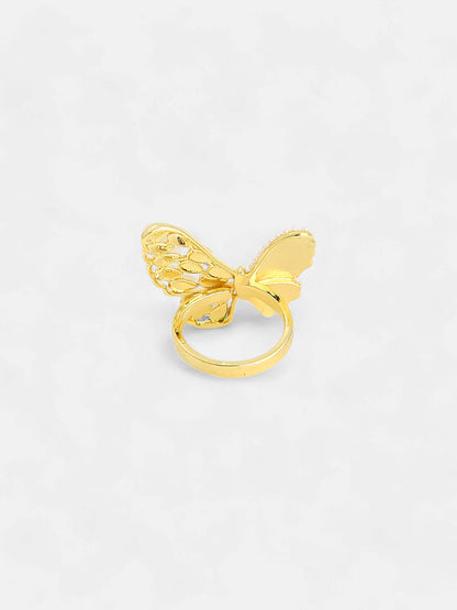 The Butterfly Dreams Statement Ring - Daisy White-SOHIRG6117