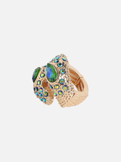 Gold-Plated Stone Studded Reverie Finger Ring