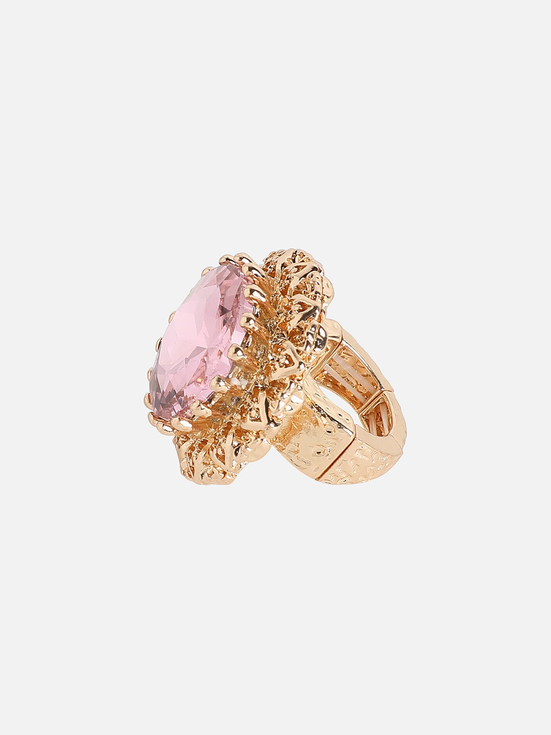 Gold-Plated Stone-Studded Finger Ring