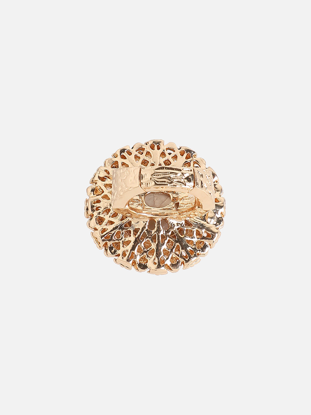 Gold-Plated Stone-Studded Finger Ring