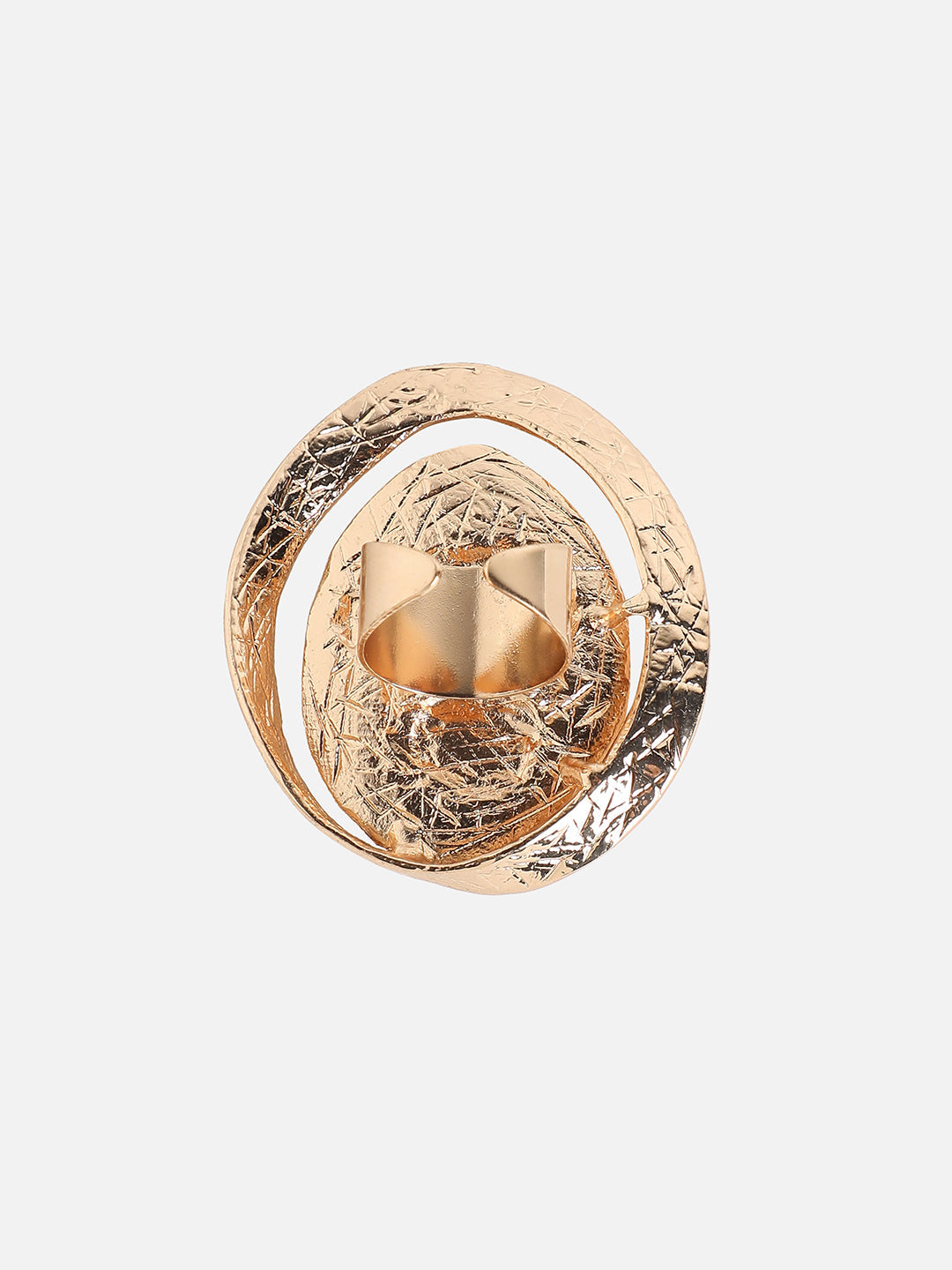 Gold-Plated Crystal Studded Finger Ring