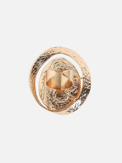 Gold-Plated Crystal Studded Finger Ring