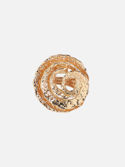 Gold-Plated Swirl Statement Finger Ring