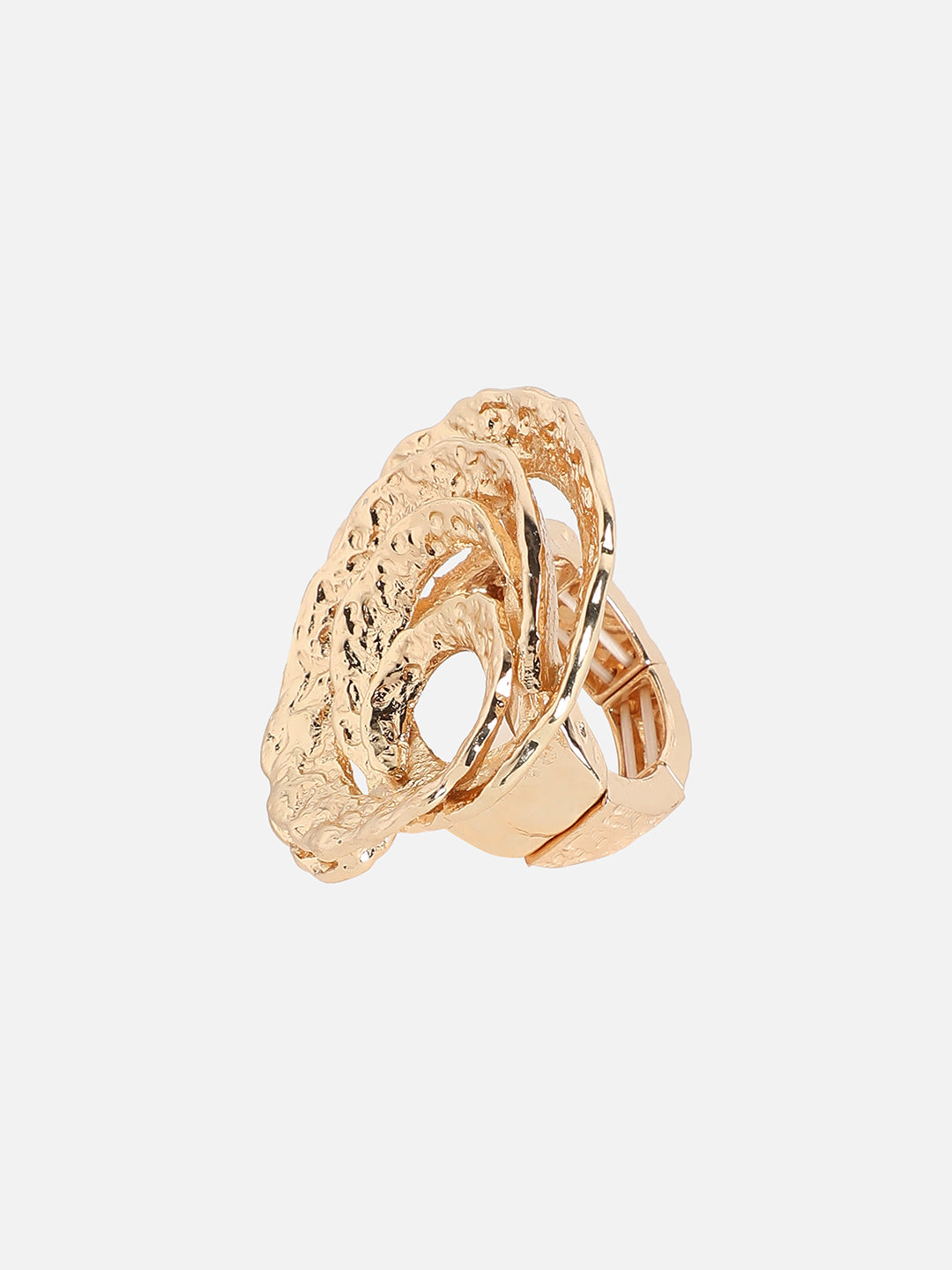 Gold-Plated Swirl Statement Finger Ring