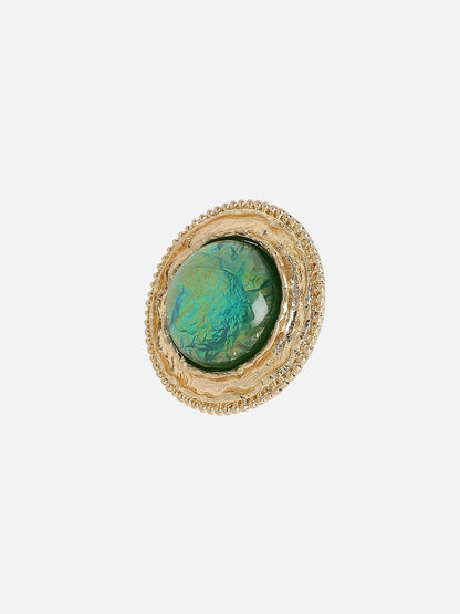 Gold-Plated Stone-Studded Reverie Opulence Statement Finger Ring