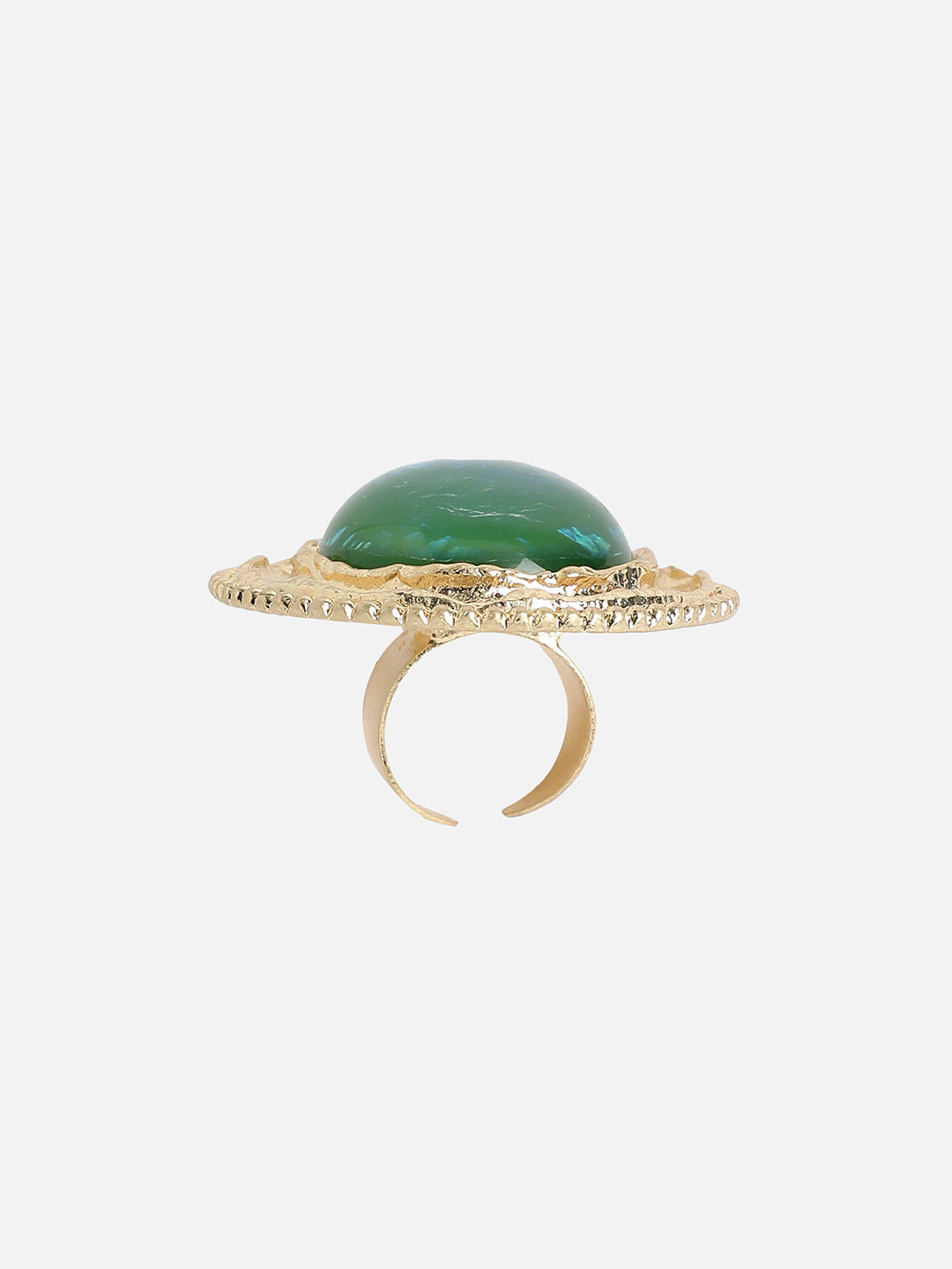 Gold-Plated Stone-Studded Reverie Opulence Statement Finger Ring