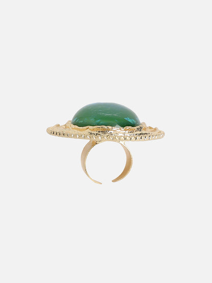 Gold-Plated Stone-Studded Reverie Opulence Statement Finger Ring
