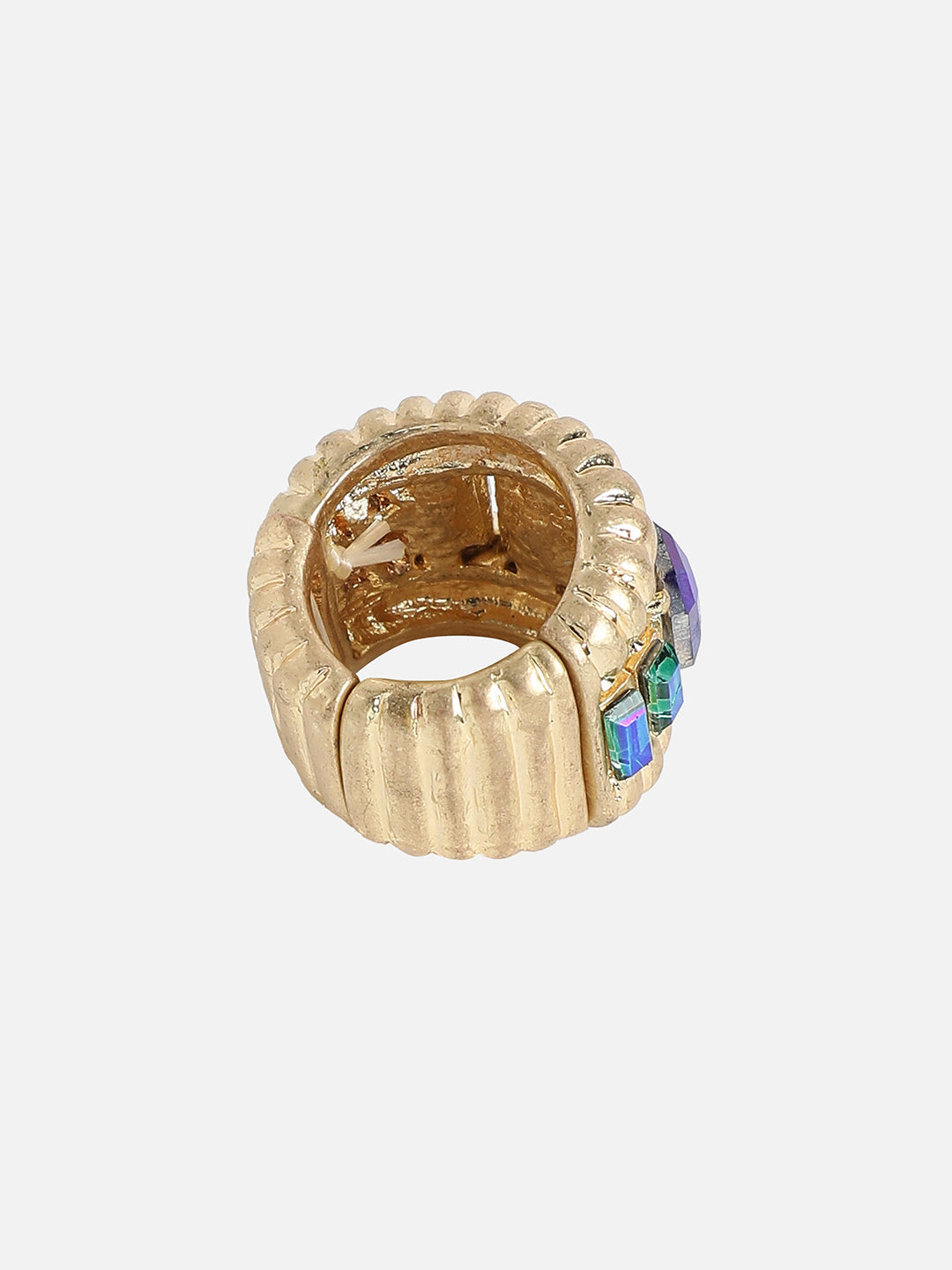 Gold-Plated Stone-Studded Cocktail Finger Ring