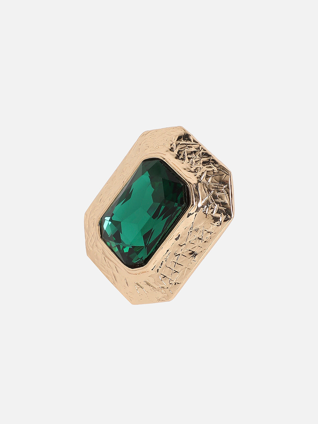 Gold-Plated Stone-Studded Regal Serenade Cocktail Ring
