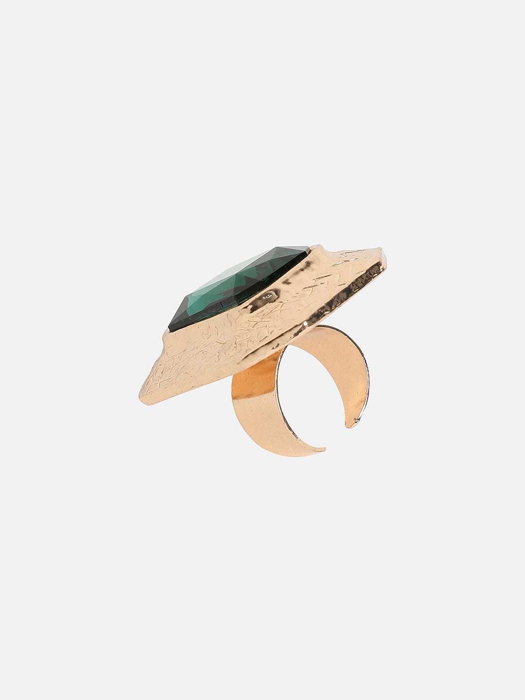 Gold-Plated Stone-Studded Regal Serenade Cocktail Ring